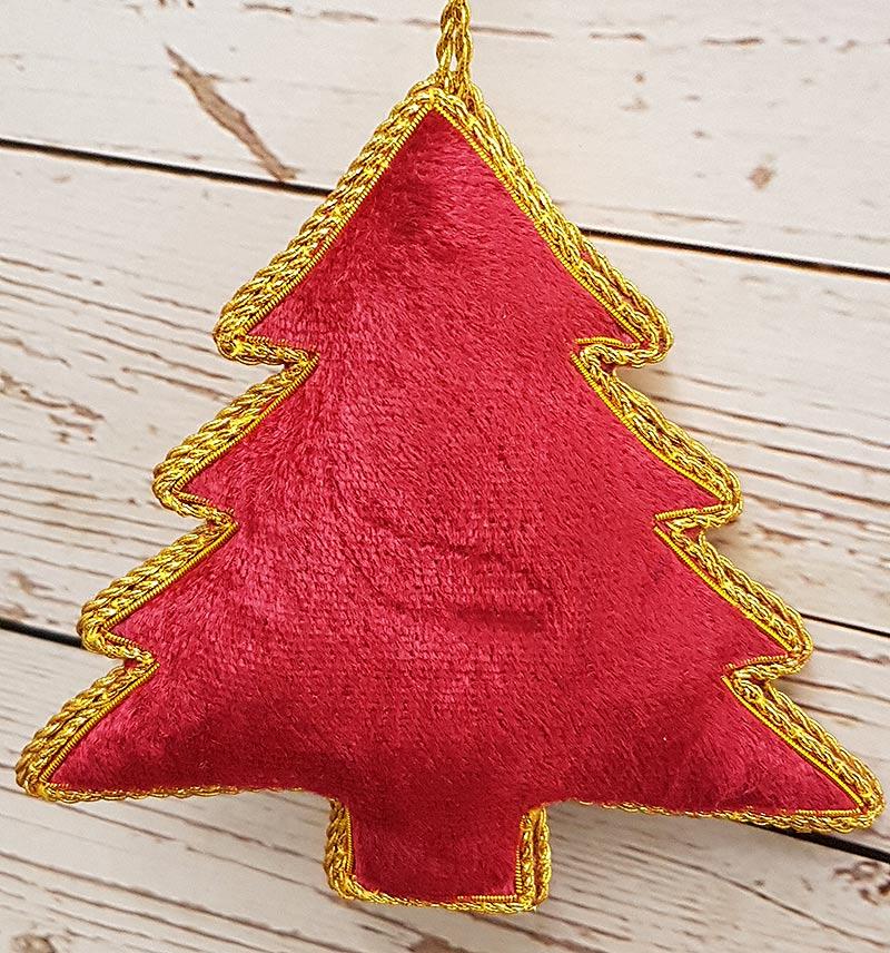 Christmas Tree - Embroidered Tree Decoration - Handmade - JaneAusten.co.uk