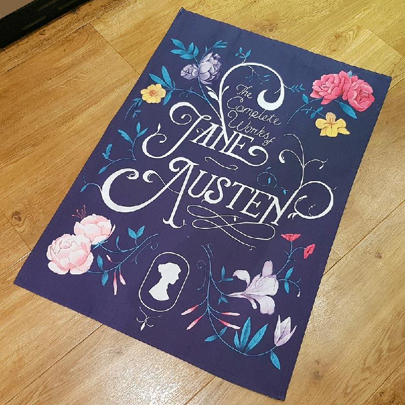 Exclusive Jane Austen Tea Towel - The Complete Works - JaneAusten.co.uk