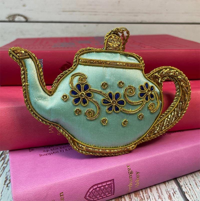 Regency Teapot Decoration - Handmade Regency Christmas Decoration