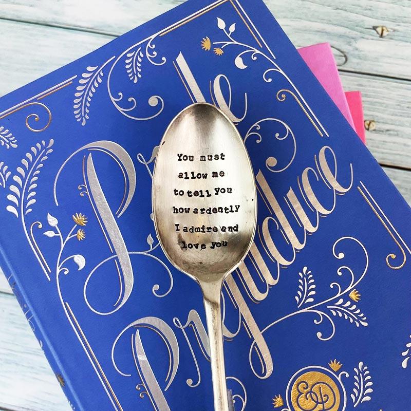 Vintage Dessert Spoon - Mr Darcy Quote | Exclusive Collection - JaneAusten.co.uk