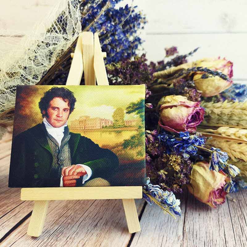 Mr. Darcy Miniature Canvas and Easel - JaneAusten.co.uk