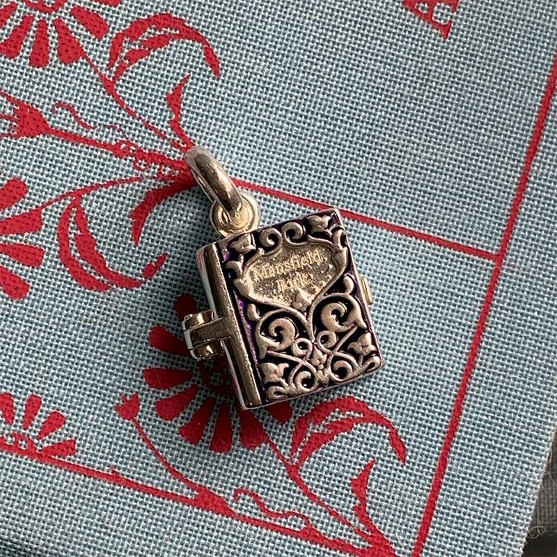 Sterling Silver and Enamel Mansfield Park Book Charm - JaneAusten.co.uk