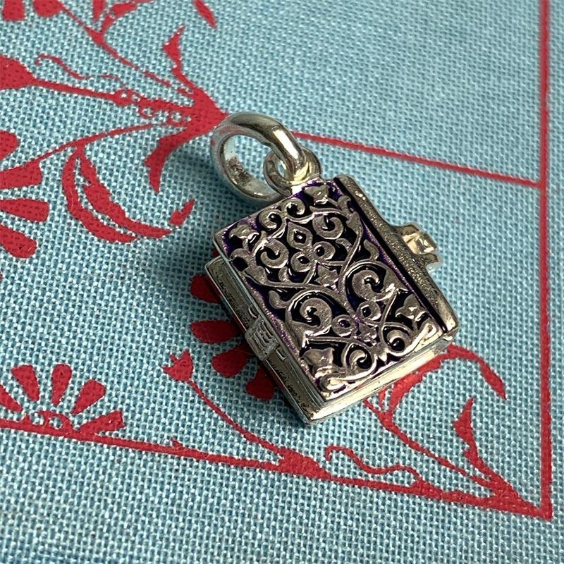 Sterling Silver and Enamel Mansfield Park Book Charm - JaneAusten.co.uk