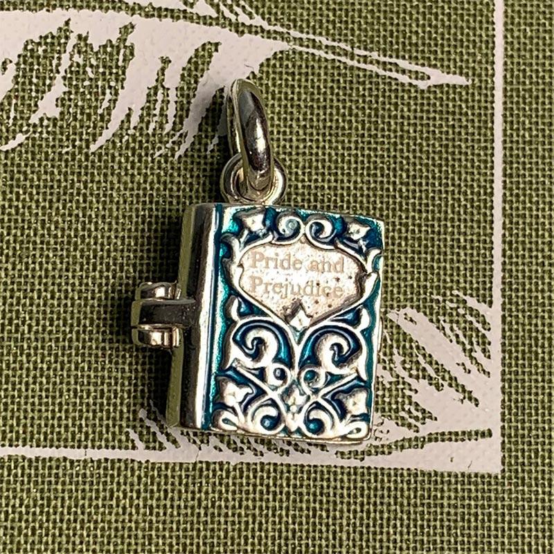 Sterling Silver and Enamel Pride and Prejudice Book Charm - JaneAusten.co.uk