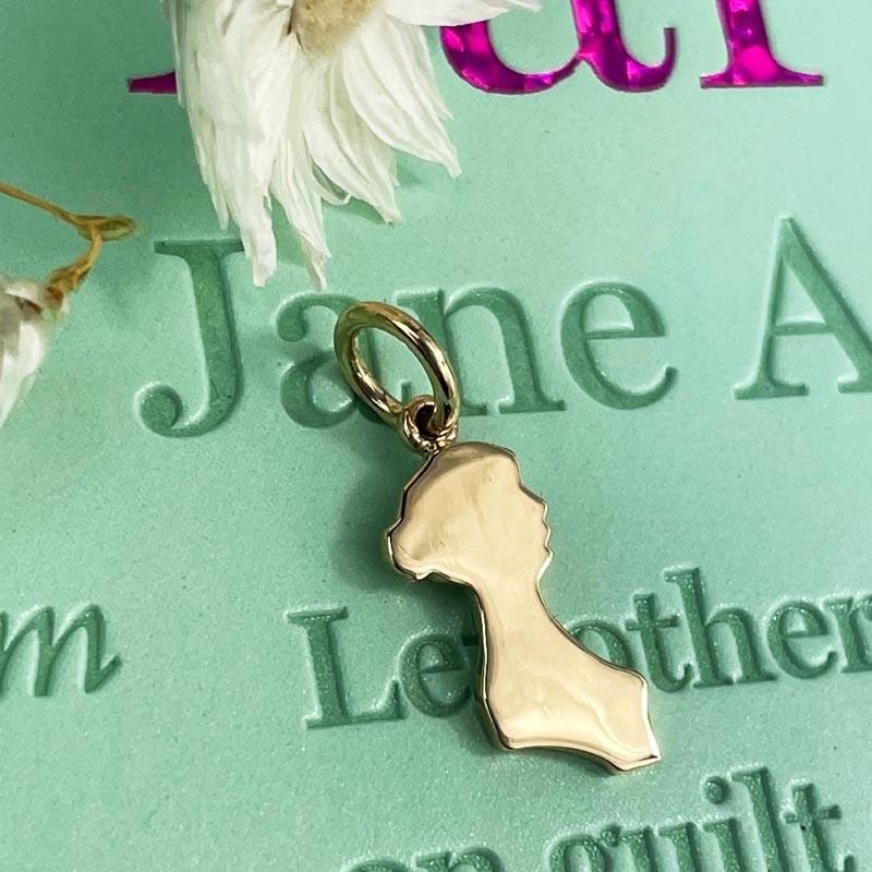 Jane Austen Silhouette Charm Pendant - 9ct Gold | Exclusive Collection