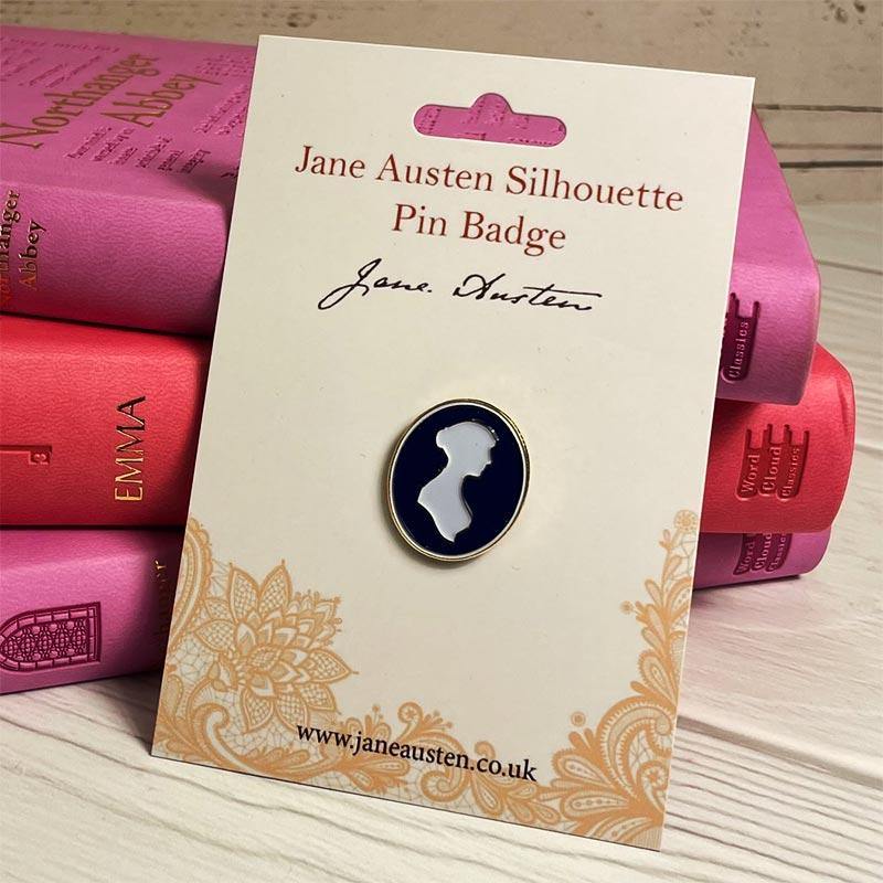 Jane Austen Badge - Silhouette Gold Design | Exclusive Collection