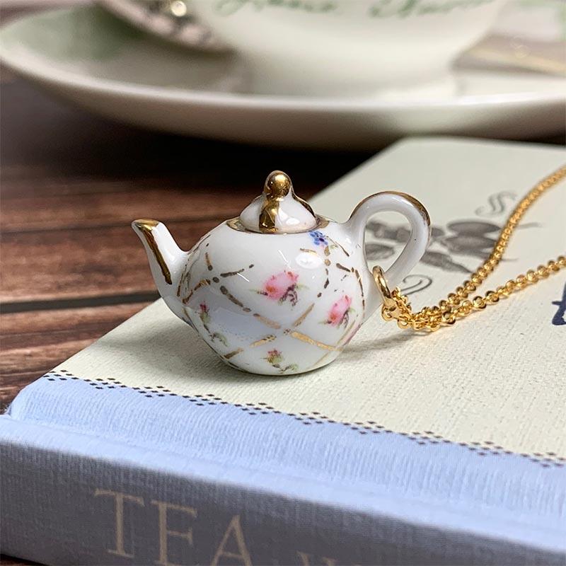 Hand Finished Teapot Necklace - JaneAusten.co.uk