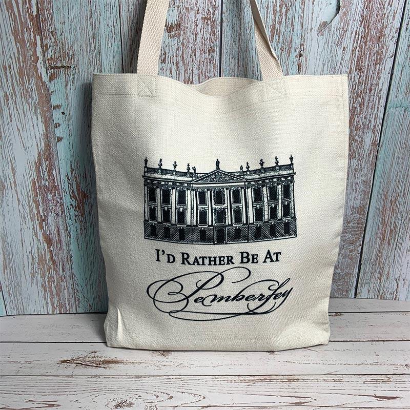 "I'd Rather Be At Pemberley" Jane Austen Tote Bag