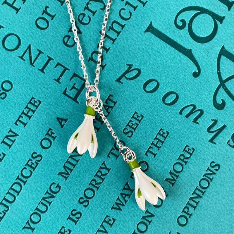 Pemberley Snowdrop Necklace - Handcrafted Jewellery