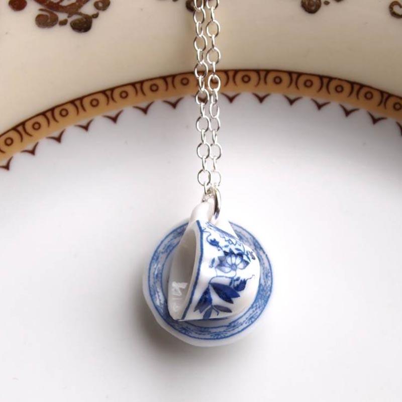 Afternoon Tea Jewellery: Teacup and Saucer Necklace - JaneAusten.co.uk