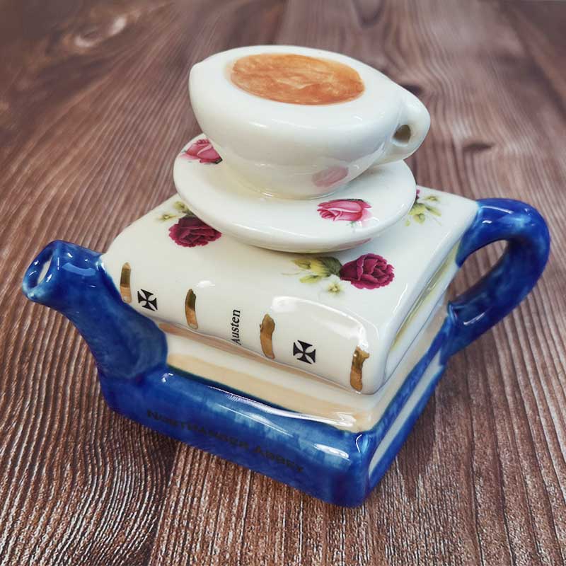 Handmade Jane Austen Teapot - Jane Austen Books and Teacup - One Cup - JaneAusten.co.uk
